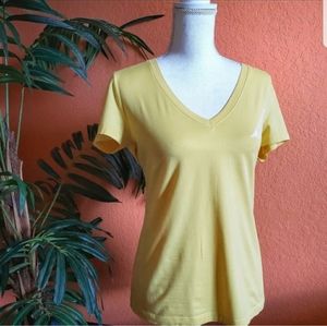 Nautica Yellow Pima Cotton Basic Tee Sail Large Casual